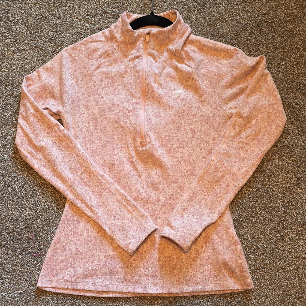 Gymshark Light Pink Quarter-Zip Sweatshirt